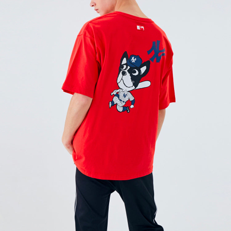 MLB Unisex New York Yankees Cartoon Series Printing Tee Red 31TSCM031-50R