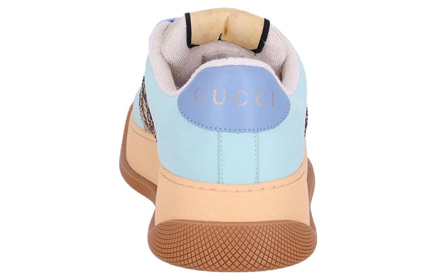 (WMNS) Gucci Screener GG Leather Sneakers 'Beige Blue Orange' 757700-FAB4C-2562