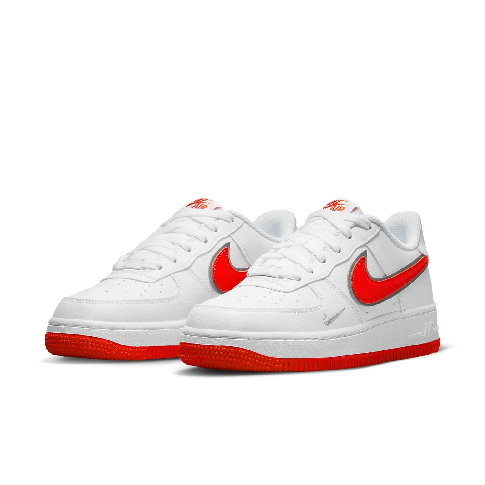 (GS) Nike Air Force 1 SE 'Mini Swoosh - White Habanero Red' DX9269-101