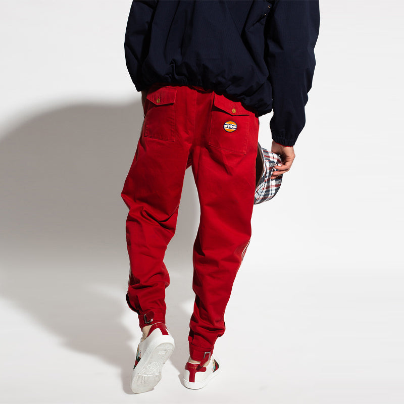 Men's Gucci SS21 Cotton Buckle Long Pants/Trousers Red 660067-ZAGP0-6429