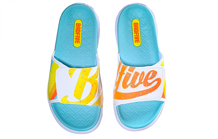 Li-Ning 1 Badfive Basketball Slides 'Blue Multi' ABTR007-1