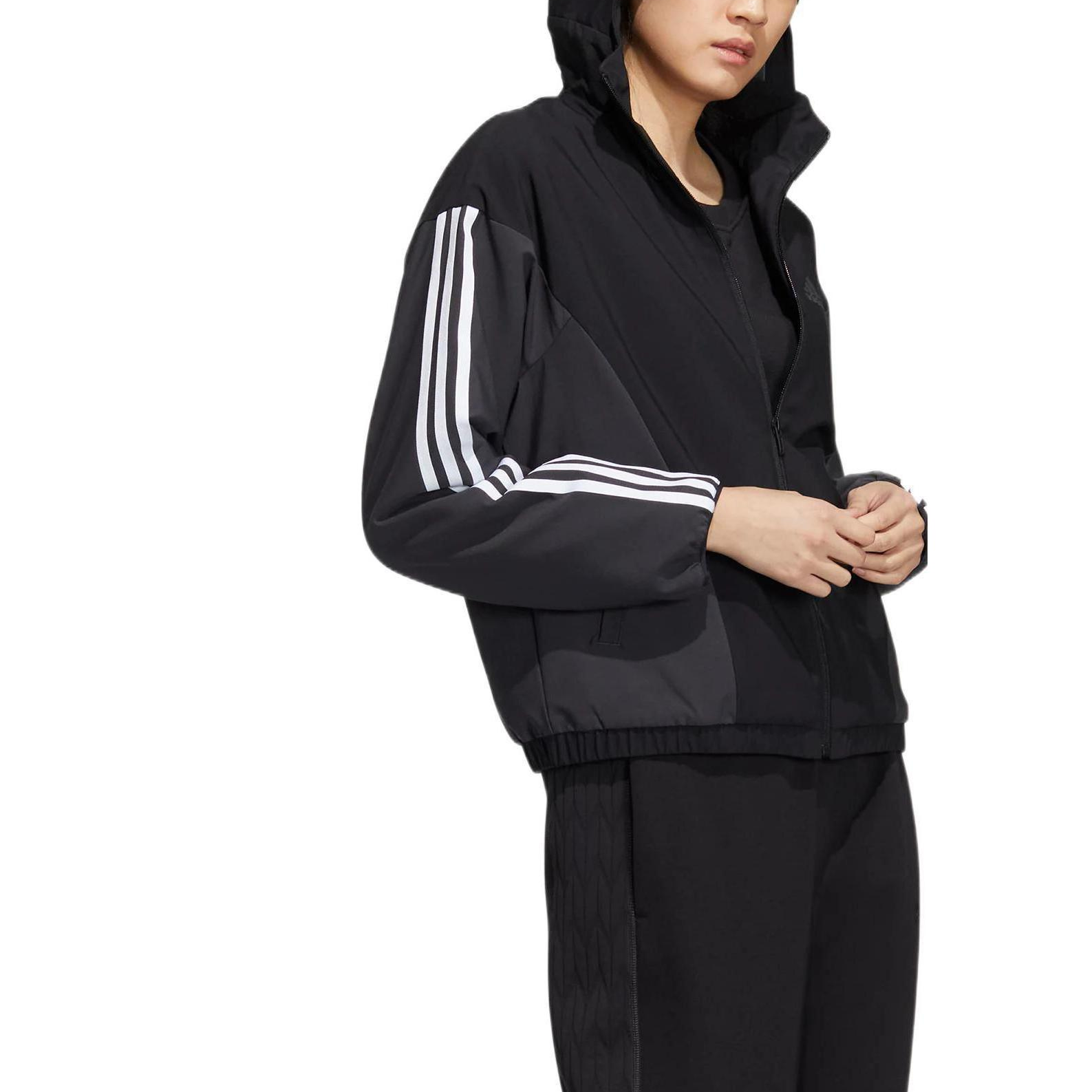 (WMNS) adidas Must Have Woven Jacket 'Black White' HY2874