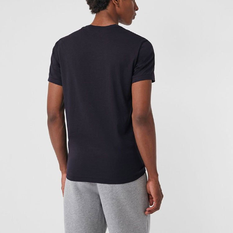 Burberry Logo Round Neck Short Sleeve Navy Blue 80038291