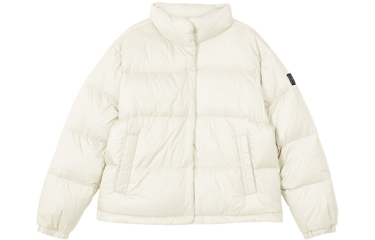 (WMNS) Skechers Short Down Jacket 'Black Blue White' L421W040
