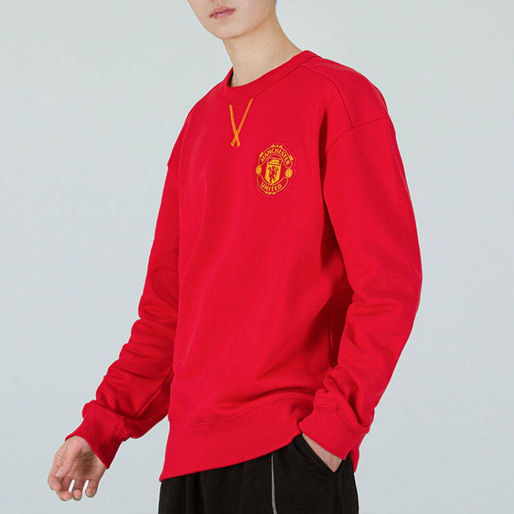 adidas Mufc Cny Cr Swt limited Embroidered Manchester United Soccer/Football Sports Pullover Red H63992