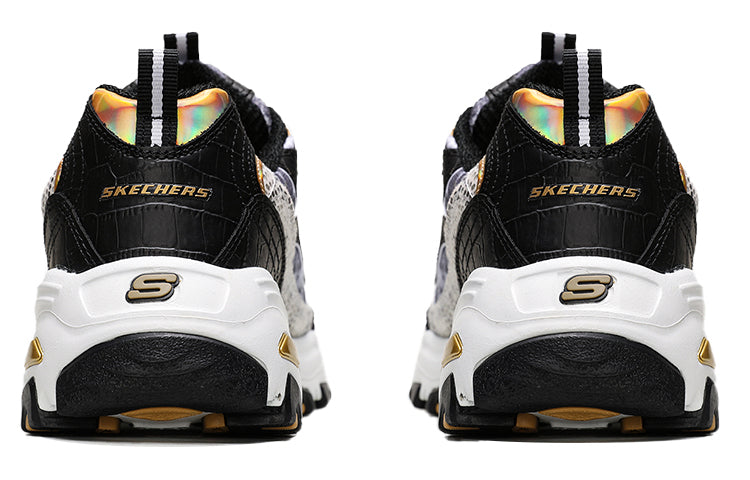 (WMNS) Skechers D'Lites-Runway Ready Low-Top Daddy Shoes Black/White 11918-BWGD