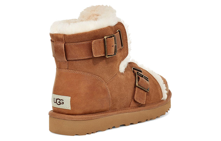 (WMNS) UGG Dune Mini Buckle Boot Fleece Lined Brown 1119431-CHE