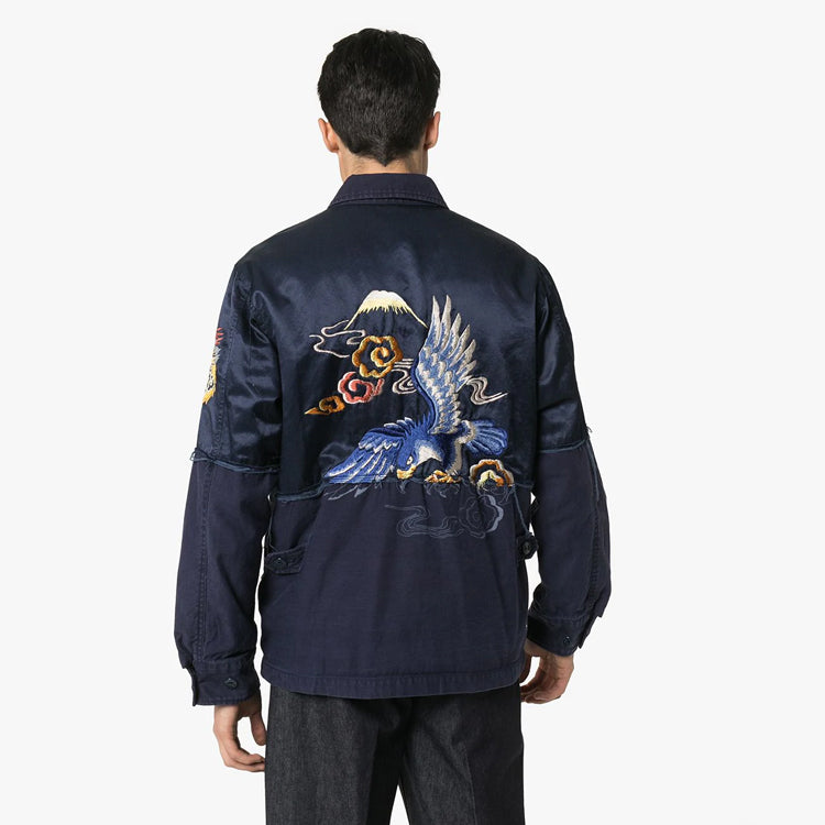 Men's NEIGHBORHOOD Embroidered Shirt Jacket Blue 192NYNHJKM02
