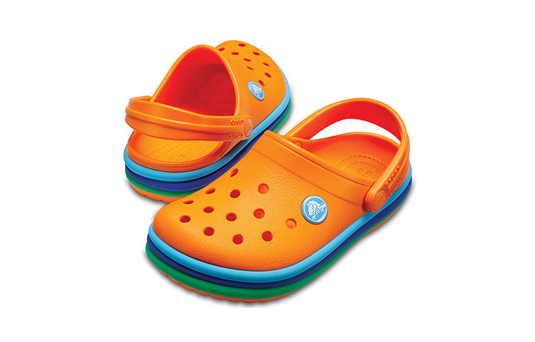 (GS) Crocs Crocband Rainbow Band Clogs 'Orange Blue' 205205-80O