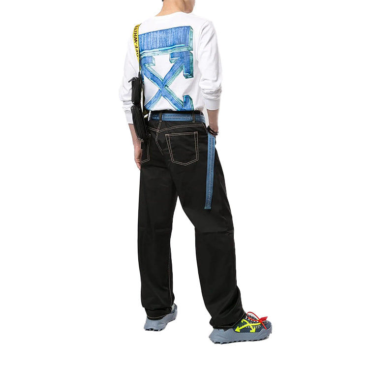 Off-White FW20 Marker Arrows Printing Pullover Men White OMAB001E20JER0030145