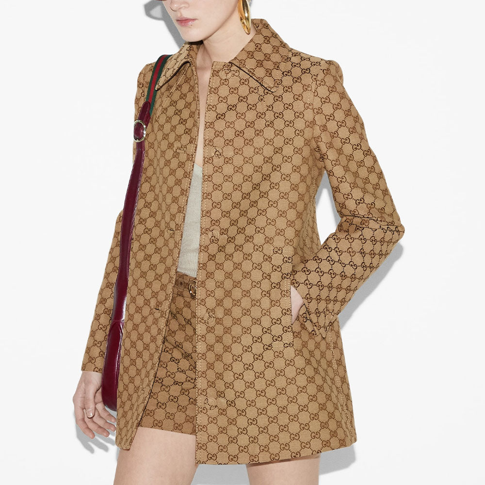 (WMNS) Gucci GG Canvas Coat 'Beige Brown' 788387-Z8BSO-2190