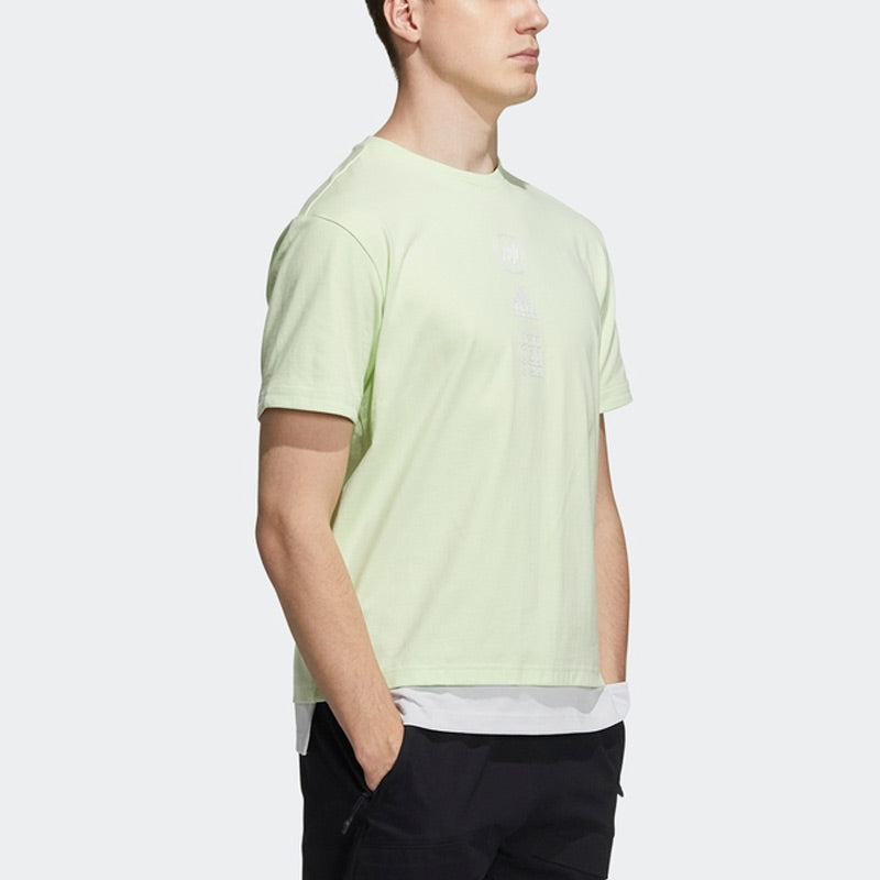 adidas St Gfxrlx Tee Athleisure Casual Sports Round Neck Short Sleeve Orange Green HE9923