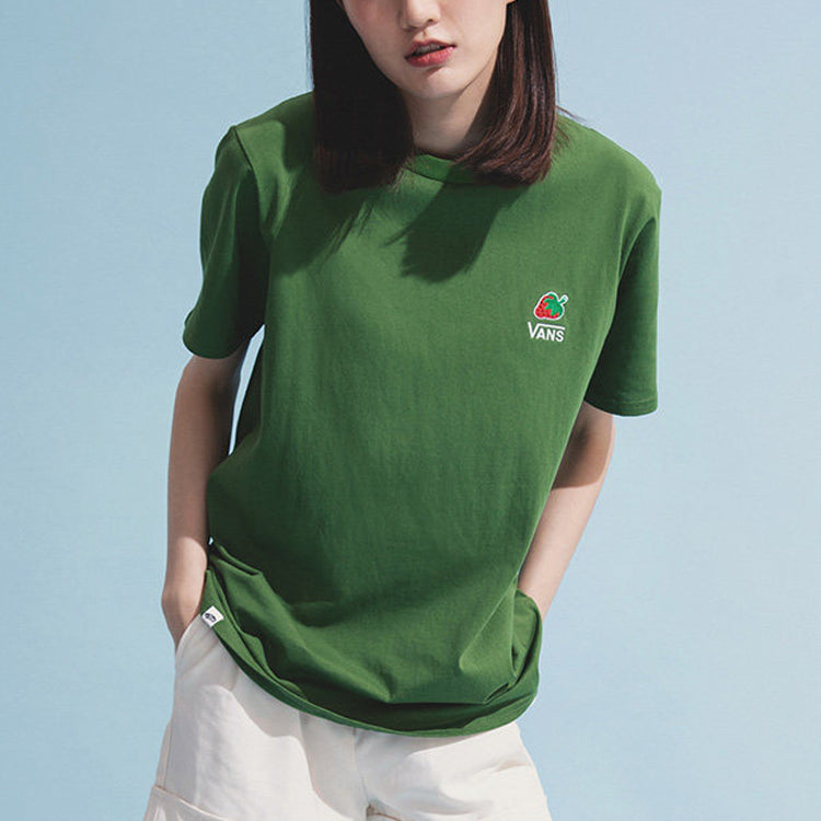 (WMNS) Vans Embroidery Round-neck Green VN0A4URUZQW