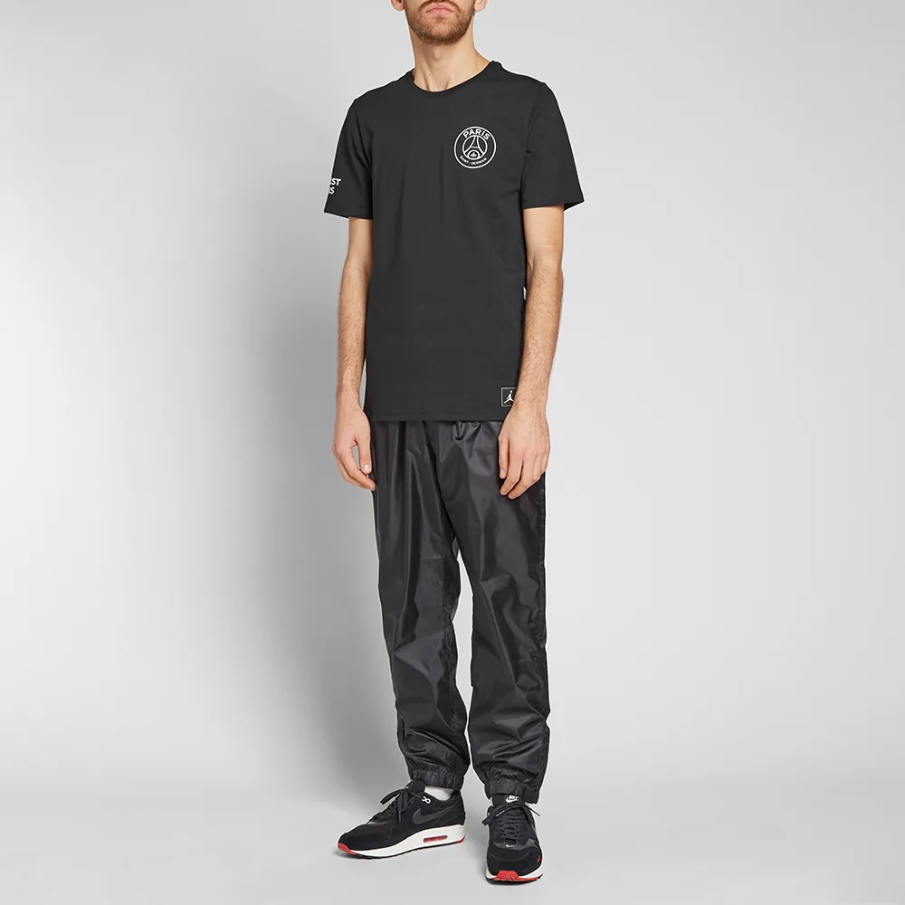 Air Jordan X PSG Crossover Paris Saint-Germain jump man Large LOGO Short Sleeve Black BQ4273-010