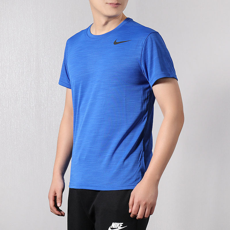 Nike Dri-FIT Sports Training Quick Dry Round Neck Short Sleeve Blue AJ8022-480