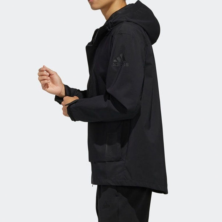 adidas Men's Hoodie Track Black Running Casual Windbreak Jackets EH3745