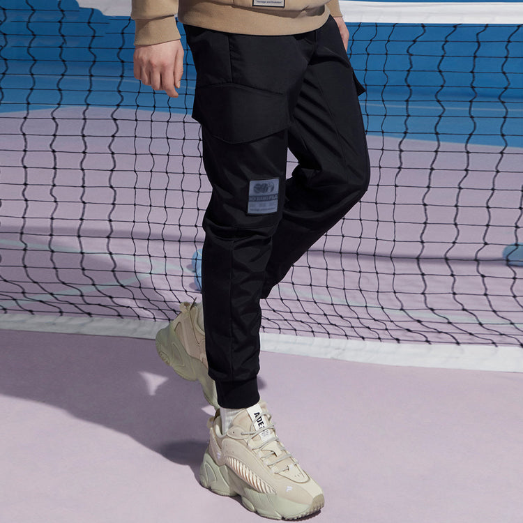 FILA FUSION Woven Casual Sports Bundle Feet Long Pants Black T11M041804F-BK