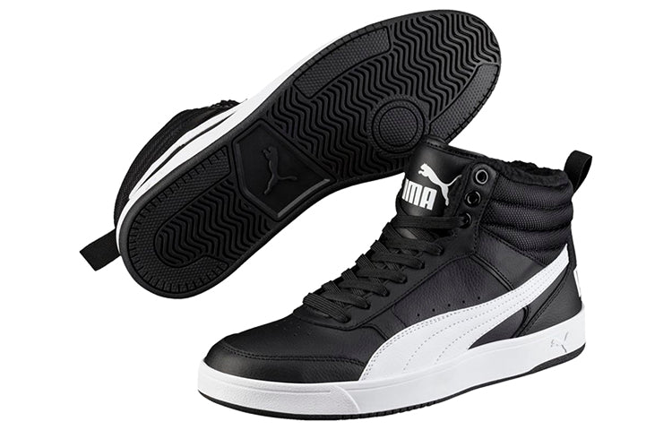 (WMNS) PUMA Rebound Street V2 Fur 'Black White' 363717-05