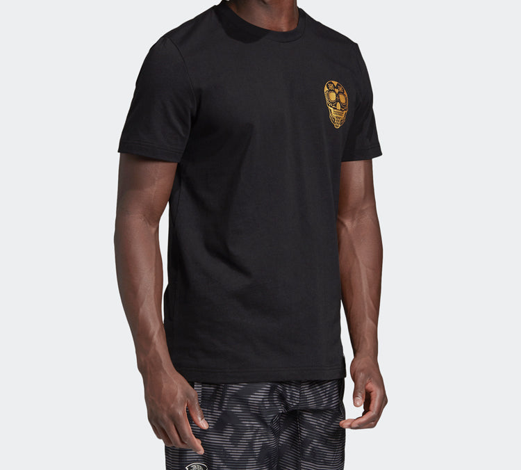 adidas Logo Printing Sports Short Sleeve Black DP0220