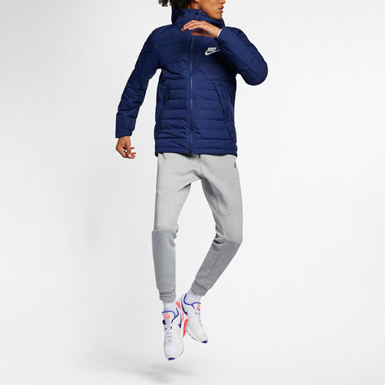 Nike Outdoor Windproof Stay Warm Casual hooded down Jacket Navy Blue Dark blue AJ7947-429