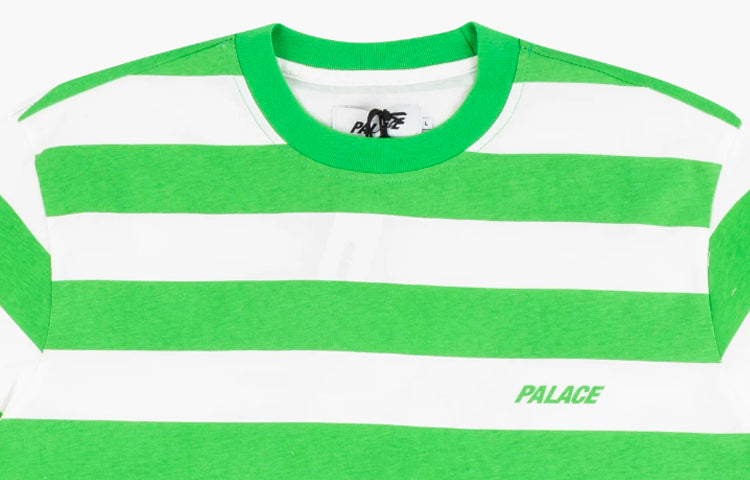 Men's PALACE White Green Stripe Round Neck Short Sleeve 'Green White' P17ES014T