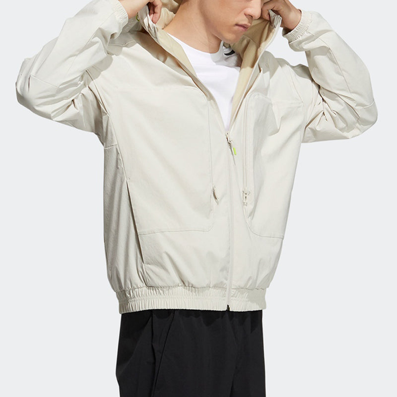 adidas Th Wv Sth Jkt Fleece Lined Sports Hooded Jacket Brown H38402