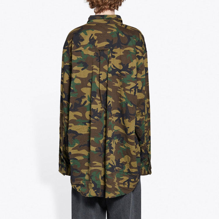 Balenciaga Camouflage Fitted Shirt 'Green' 659027TKL142840