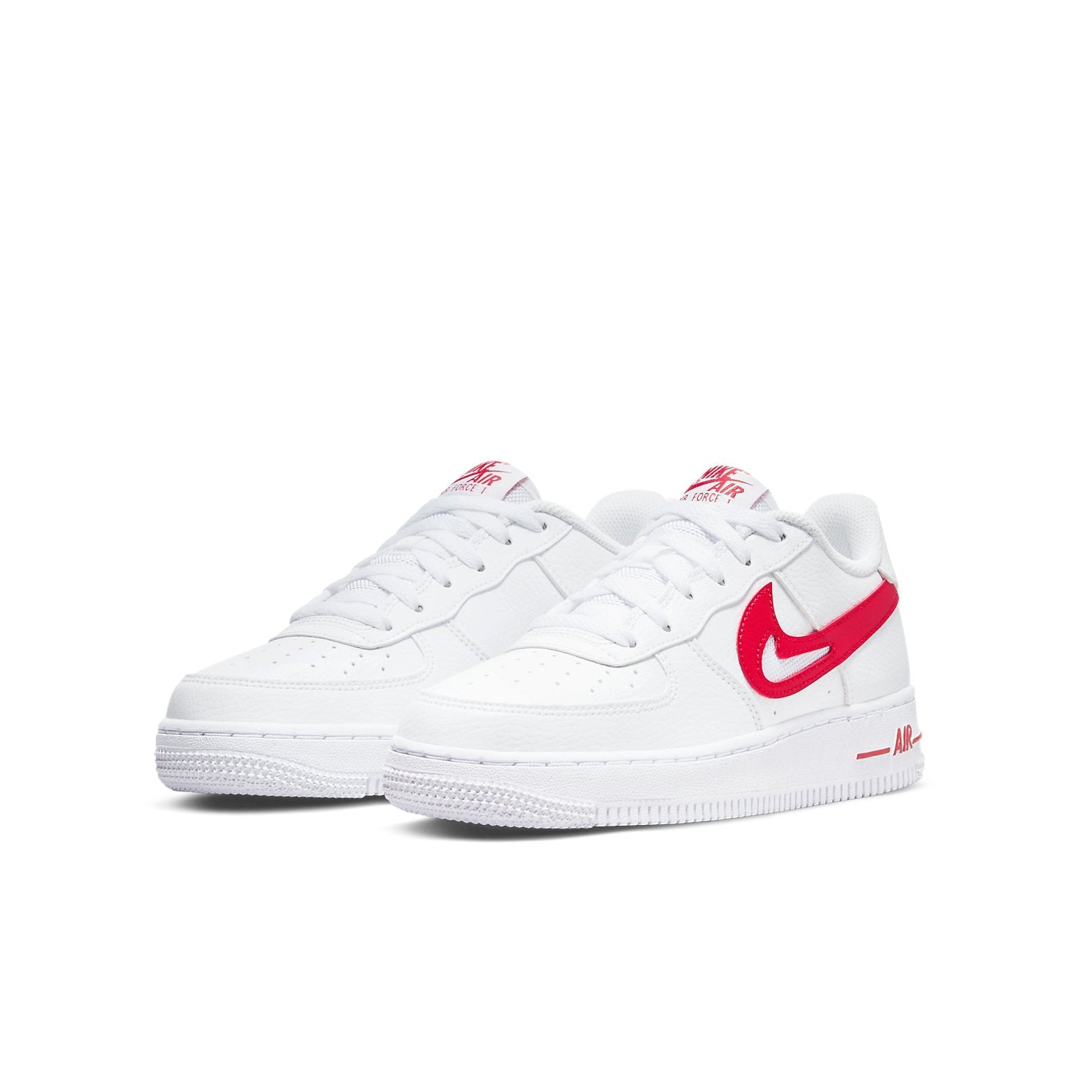 (GS) Nike Air Force 1 Low 'Cut-Out Swoosh - White University Red' DR7970-100