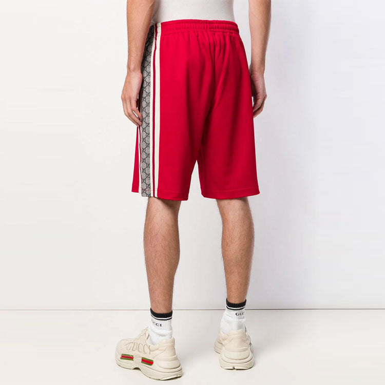 Men's Gucci Side Logo Knit Shorts Red 553921-XJAC0-6116