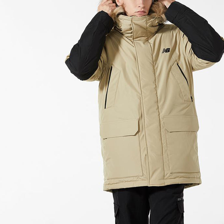 New Balance Lifestyle Down Puffer Jacket Asia Sizing 'Beige Black' NP943021-BEI