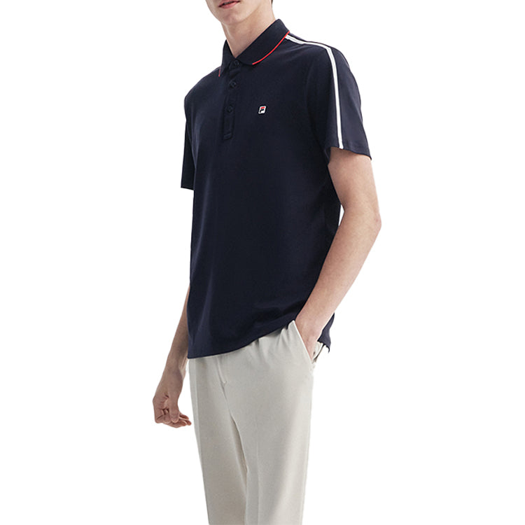 FILA Logo Printing Short Sleeve Polo Shirt Blue F61M021102F-NV
