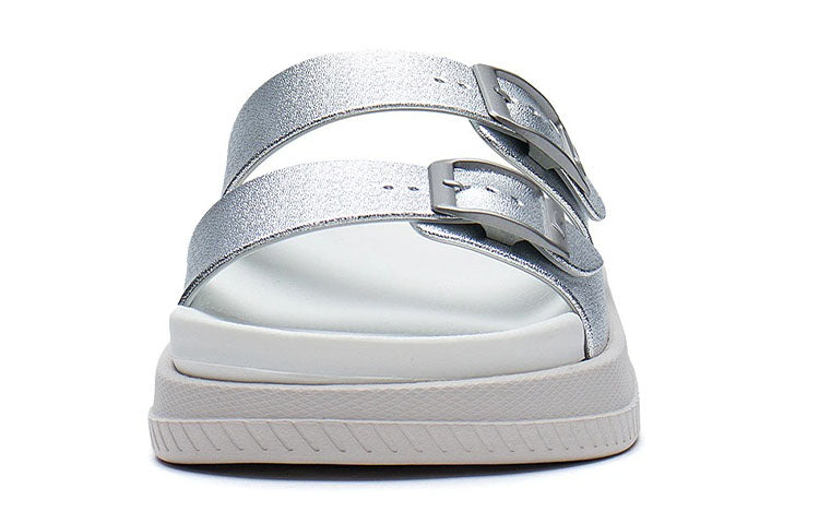 (WMNS) Li-Ning Clap Stylish Casual Fashion Silver Slippers AGAS004-2