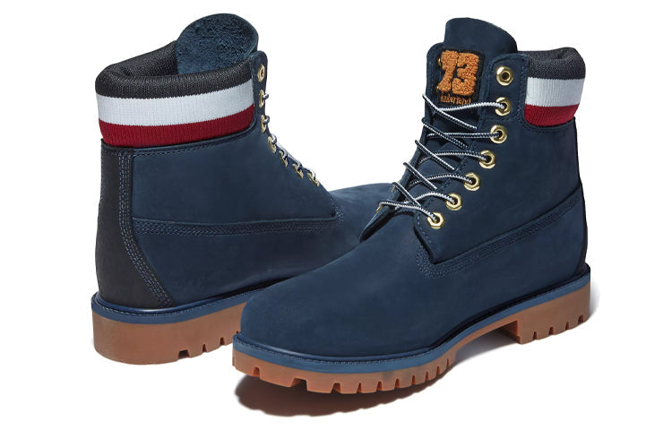 Timberland 6 Inch Heritage Cupsole Boots 'Navy Nubuck with Red' A2M59019