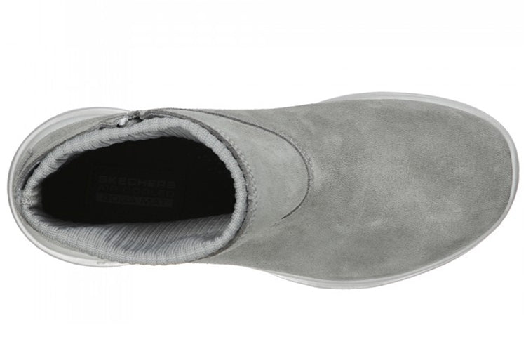 (WMNS) Skechers One The Go Socks Stitching Short Boots 'Dark Grey' 16605-GRY