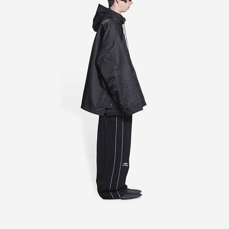 Balenciaga 3B Sports Icon Oversized Windbreaker Jacket 'Black' 698871TLO251000
