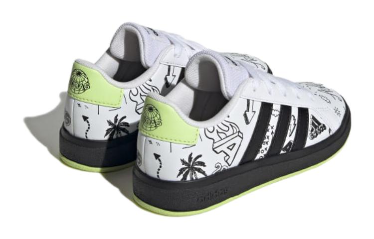 (GS) adidas Grand Court 2.0 'White Black Lime' IG4853