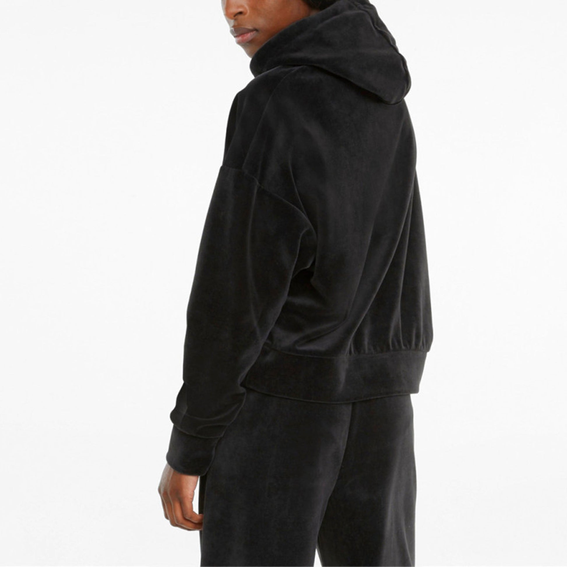 (WMNS) PUMA Her Velour Hoodie 'Black' 846417-01