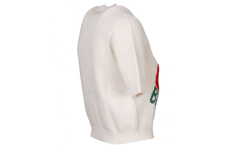 (WMNS) Gucci CHERRY Pattern Round Neck Pullover Knitwear Creamy White 631467-XKBHI-9275
