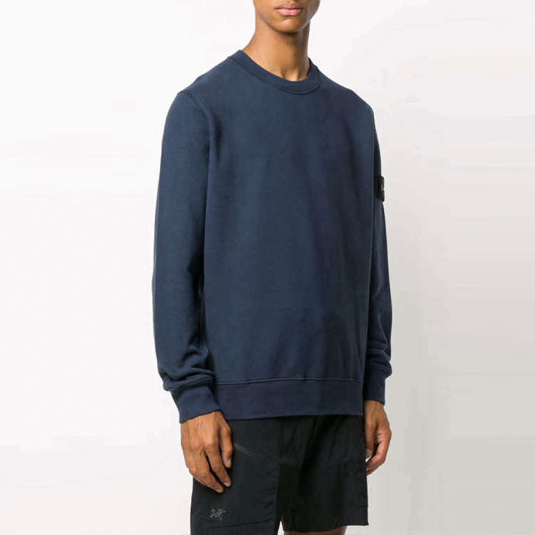 Men's STONE ISLAND Sleeve Cotton Round Neck Navy Blue 731563020-V0028