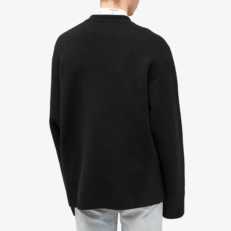 Balenciaga Languages Crew Neck Knit Sweater 'Black Multicolor' 646491T15952771