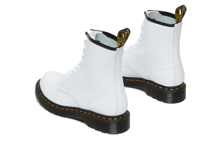 (WMNS) Dr. Martens 1460 Patent Croc Emboss Leather Boots 'White' 26855100