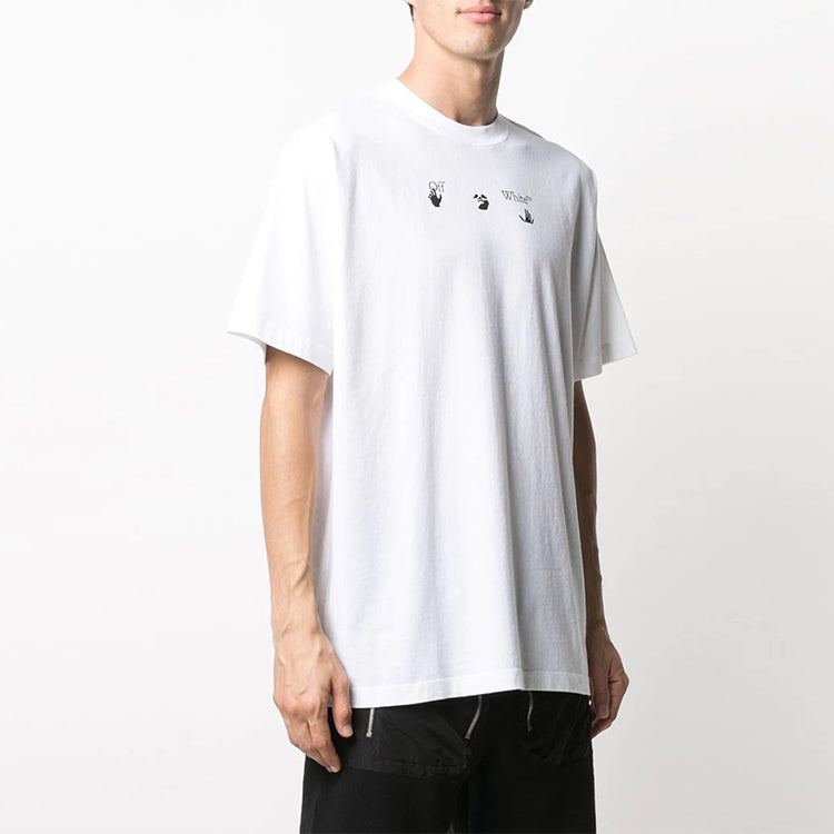 Off-White Peace Worldwide Over Tee 'White/Green' OMAA038R21JER0080155