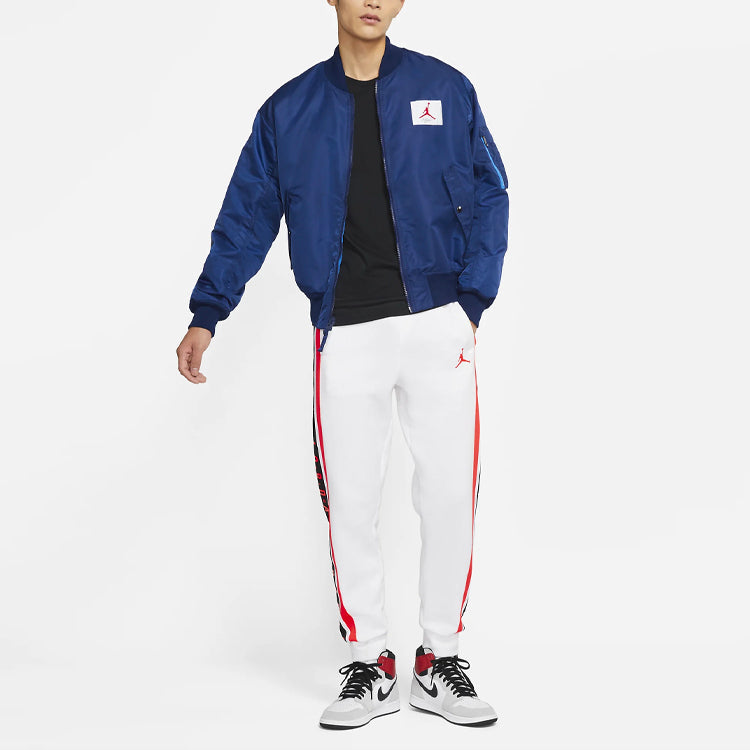 Air Jordan Flight Printing Logo Reversible baseball uniform Blue CV2243-492
