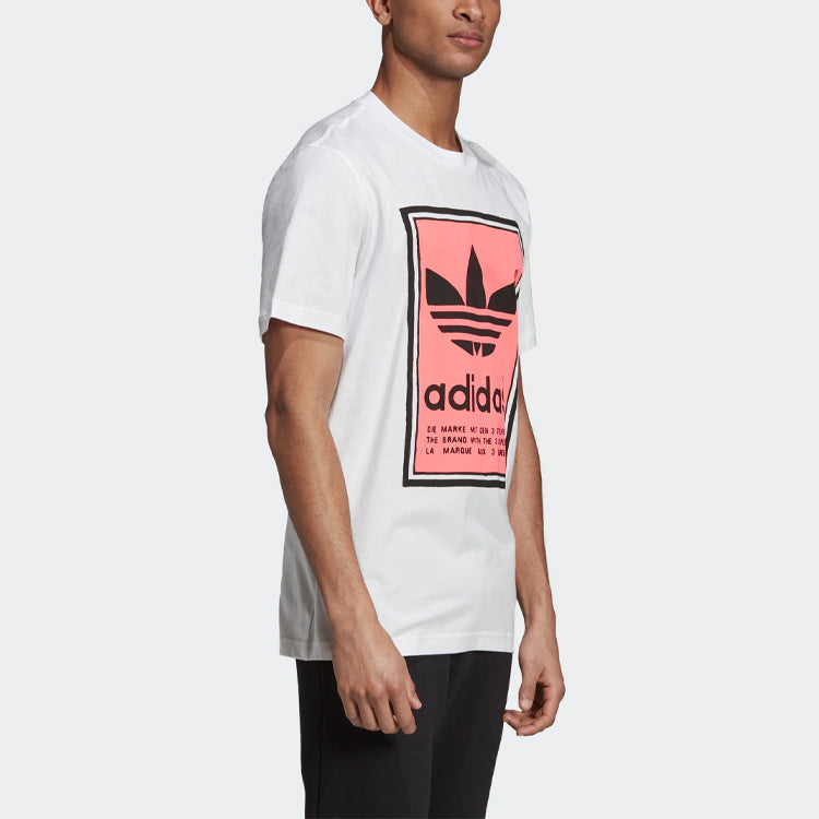 adidas originals Filled Label Red Logo Printing Short Sleeve White ED6938