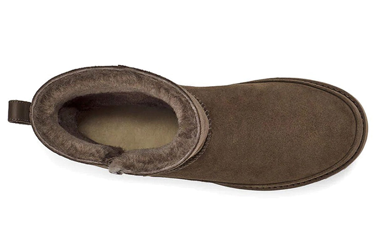 (WMNS) UGG Classic Zip Short Stiefel Fleece Lined Brown 1113591-ESPR