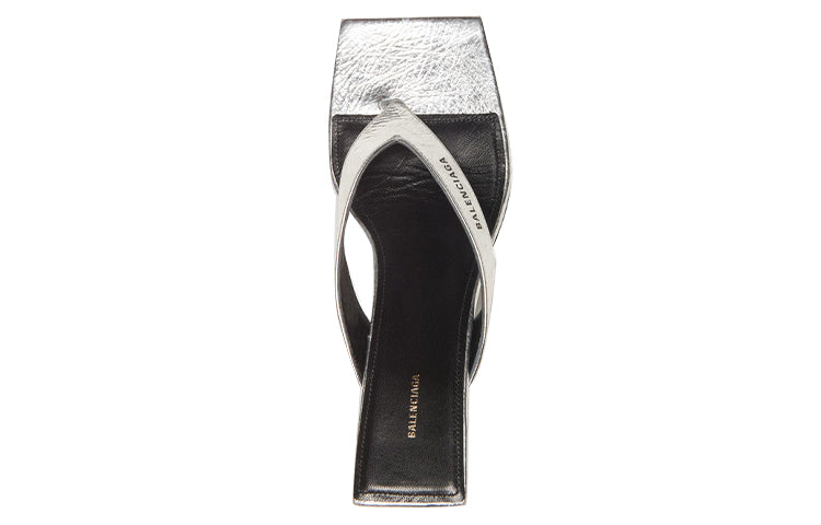 (WMNS) Balenciaga Double Square Sandals Silver 609639WA9738163