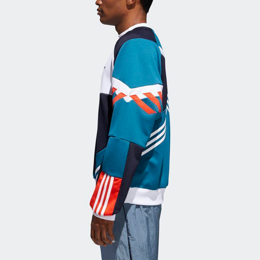 adidas originals Logo Printing Contrasting Colors Sports Loose Round Neck CE4851