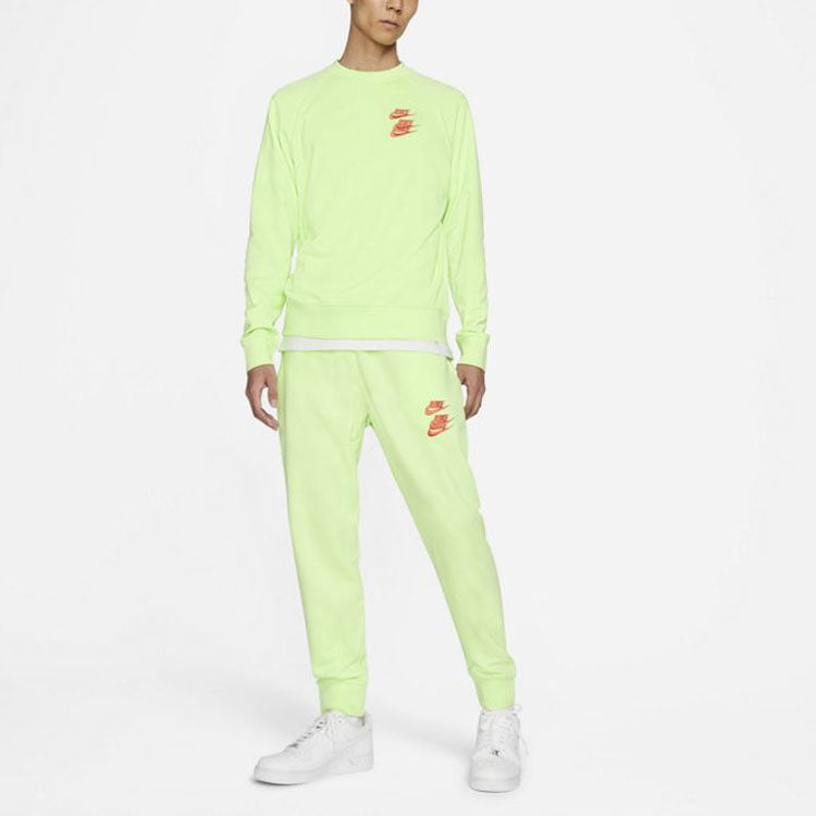 Men's Nike Embroidered Logo Round Neck Pullover Green DD0883-383