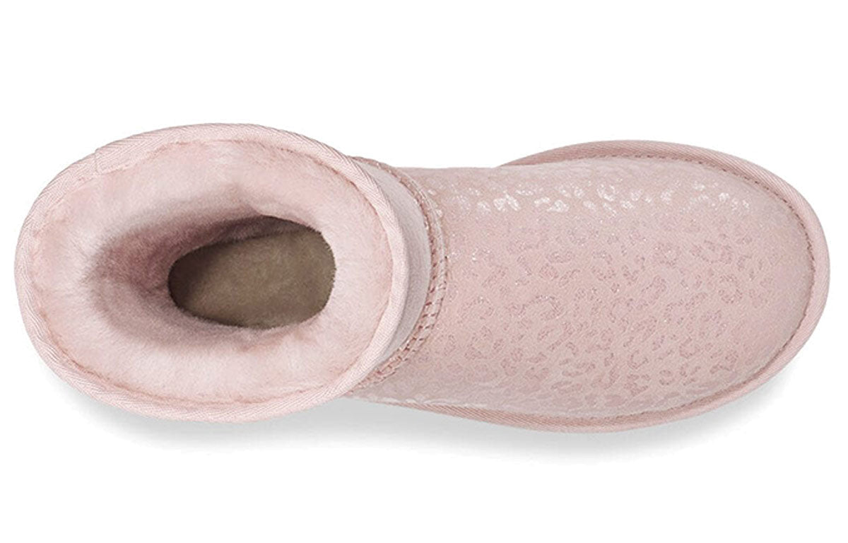 (WMNS) UGG Classic Short Snow Leopard Fleece Lined Pink 1113495-QRT