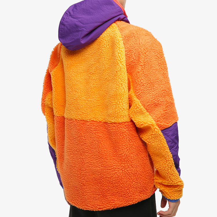 Nike Half Zipper Suede Splicing Colorblock Sports Pullover Orange BV3767-886